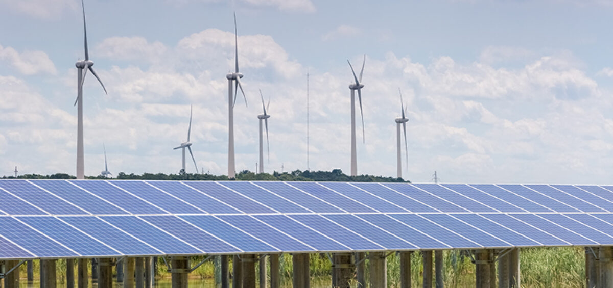 Solar and wind farm for renewable energy