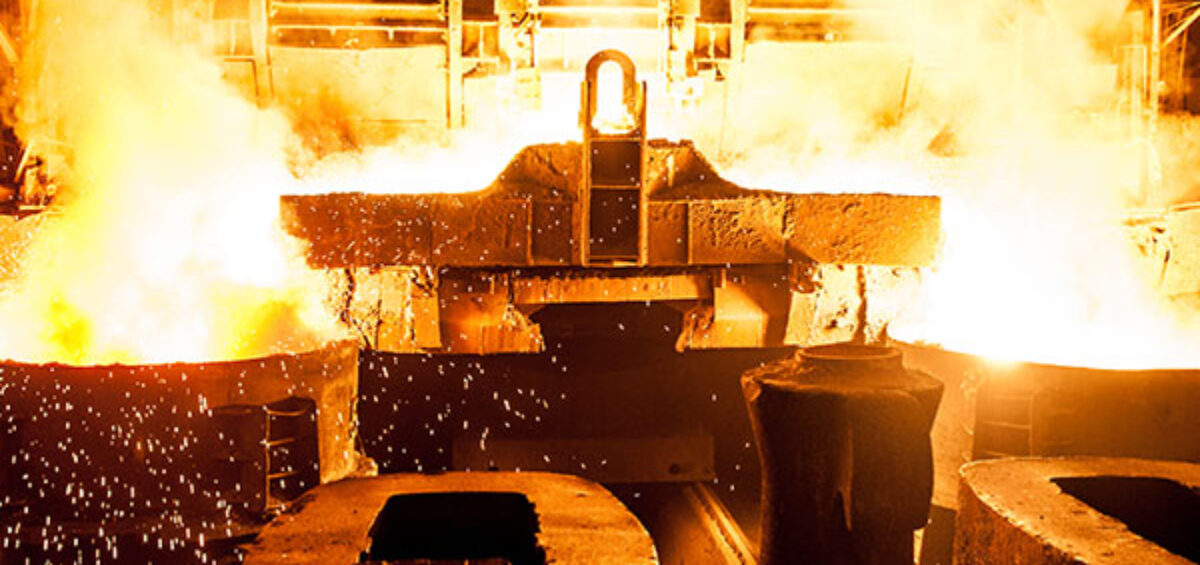 Liquid metal at a smelter plant