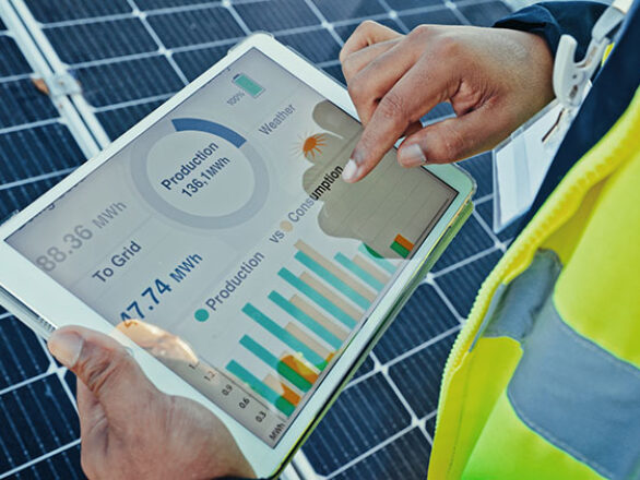Solar Power Monitoring - Worker Turning Solar Generation Into Measurable Savings