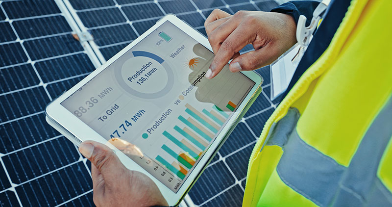 Solar Power Monitoring - Worker Turning Solar Generation Into Measurable Savings