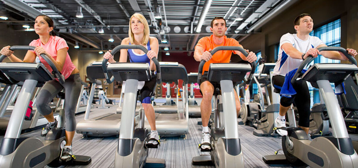 People working out on the bikes in comfort due to the Smart Electricity Metering at Gyms and Fitness Centres